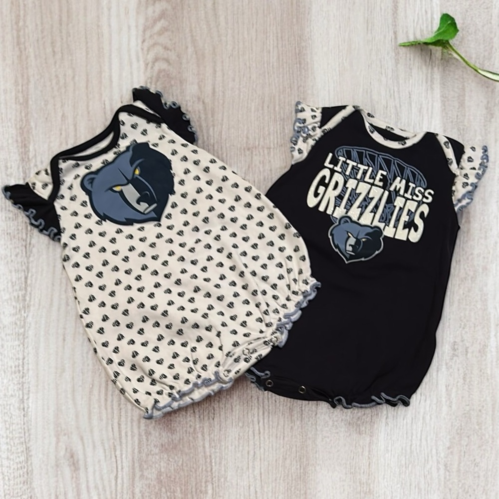 Officially Licensed by NBA Memphis Grizzlies Infant Creeper Two Piece Set